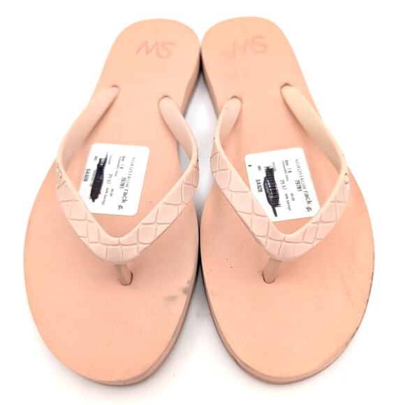 Stuart Weitzman Women's Embossed Flip Flop Thong Sandals Peach Size US7B - Picture 3 of 9